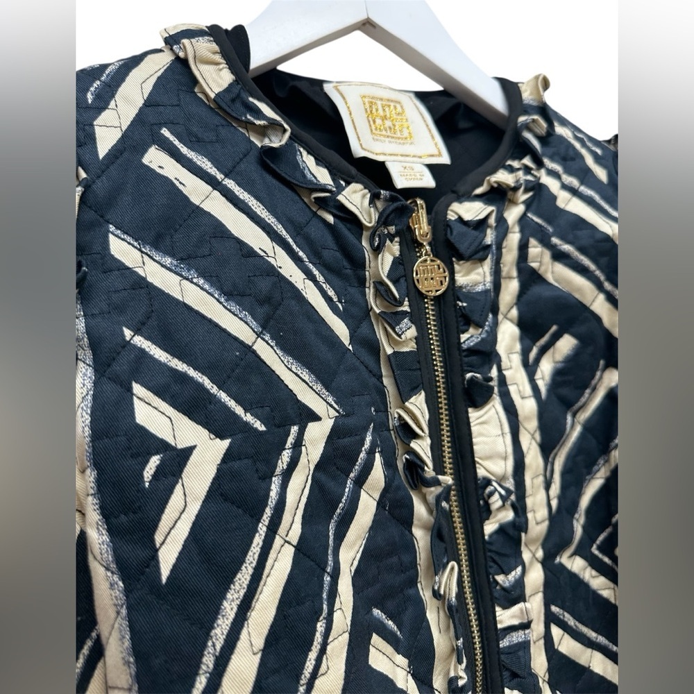 Emily McCarthy Ava Reversible Jacket Plaid Noir Navy/Black/Cream Sz XS Women’s - Picture 5 of 14